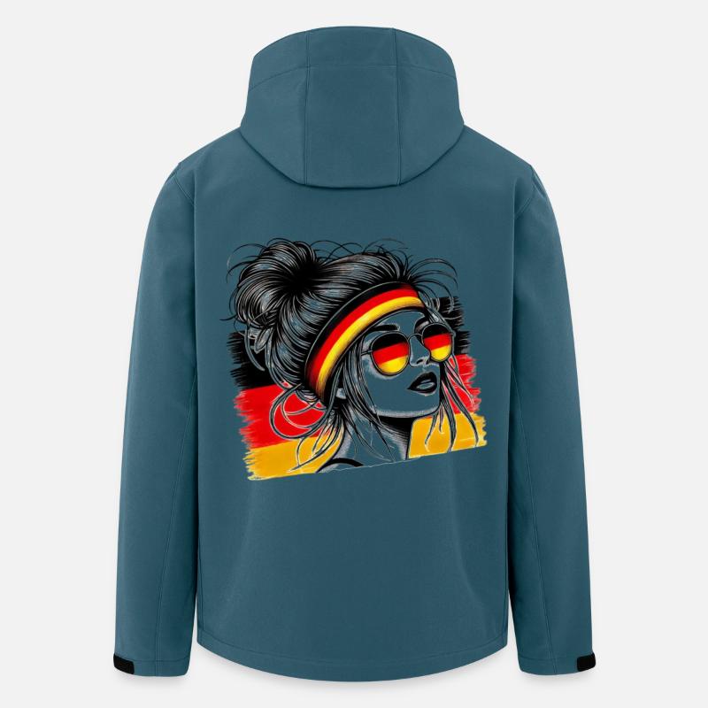 Stilvolles Deutsches Mädchen - Recycelte Männer Softshell-Jacke von Stanley/Stella - Dunkles Petrol