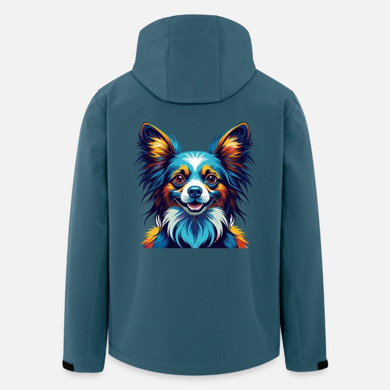 Papillon Hunderasse Bunte Karikatur Kawaii - Recycelte Männer Softshell-Jacke von Stanley/Stella - Dunkles Petrol