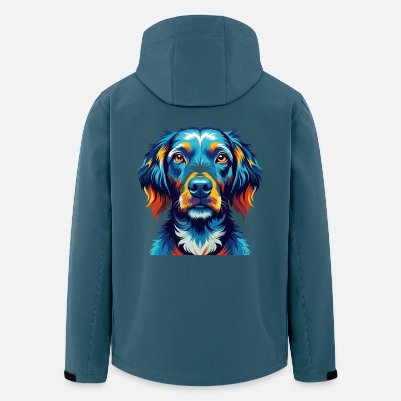 Pudelpointer Hunderasse Bunte Karikatur Kawaii - Recycelte Männer Softshell-Jacke von Stanley/Stella - Dunkles Petrol