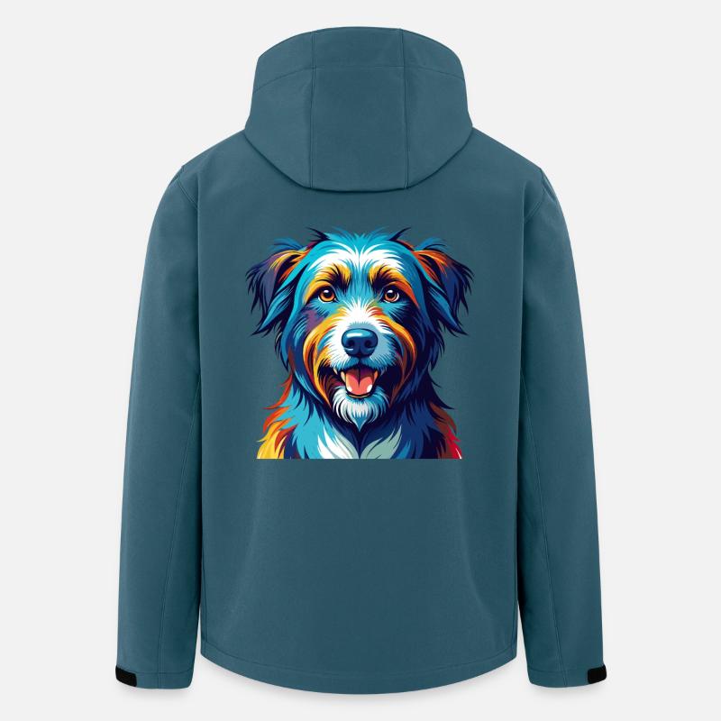 Pyrenäenschäferhund Hunderasse Karikatur Kawaii - Recycelte Männer Softshell-Jacke von Stanley/Stella - Dunkles Petrol