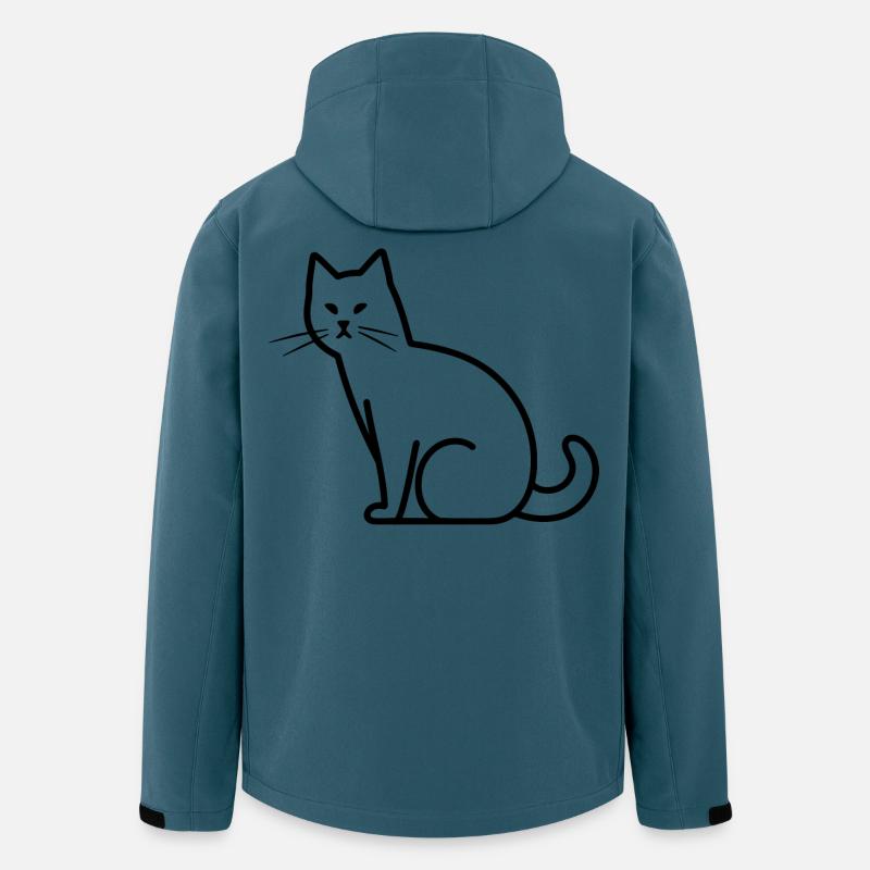 Katze Zeichnung - Recycelte Männer Softshell-Jacke von Stanley/Stella - Dunkles Petrol