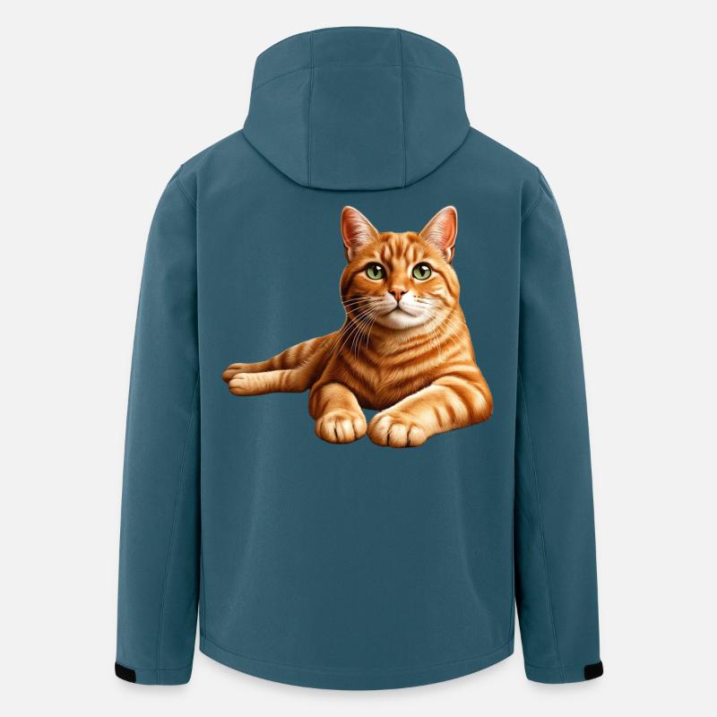 Realistisches orange getigertes Katzenporträt - Recycelte Männer Softshell-Jacke von Stanley/Stella - Dunkles Petrol