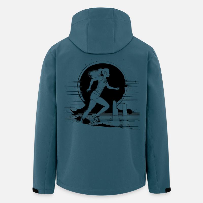 Läuferin Zeichnung - Recycelte Männer Softshell-Jacke von Stanley/Stella - Dunkles Petrol