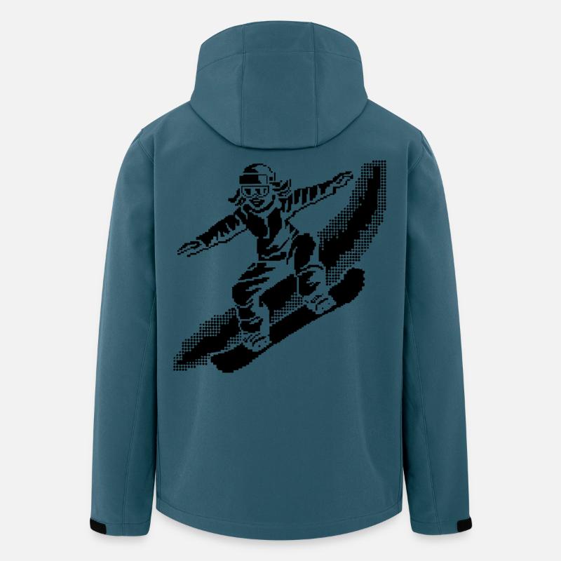 Snowboarder Pixel Art - Recycelte Männer Softshell-Jacke von Stanley/Stella - Dunkles Petrol