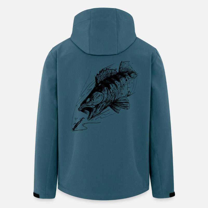 Fisch des Lebens! - Angeltshirt Zanderangriff 2 - Recycelte Männer Softshell-Jacke von Stanley/Stella - Dunkles Petrol