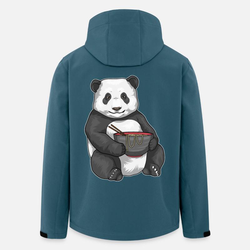 Panda Koch Ramen Kochen - Recycelte Männer Softshell-Jacke von Stanley/Stella - Dunkles Petrol