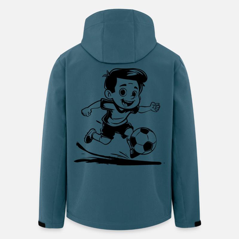 Fußballjunge Cartoon Look - Recycelte Männer Softshell-Jacke von Stanley/Stella - Dunkles Petrol
