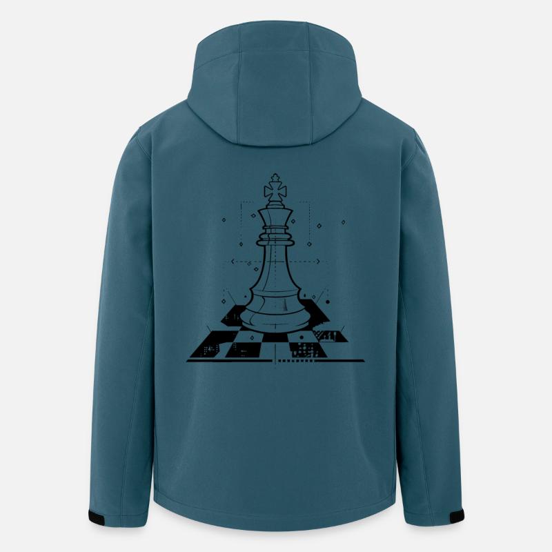 Schachfiguren Zeichnung - Recycelte Männer Softshell-Jacke von Stanley/Stella - Dunkles Petrol