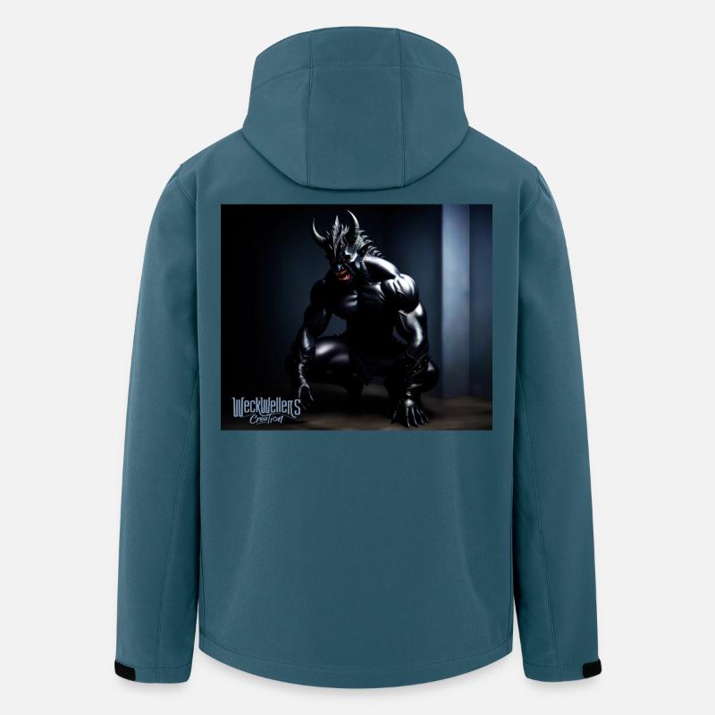 Ténèbres côté diable - Veste softshell homme en polyester recyclé Stanley/Stella - bleu pétrole foncé