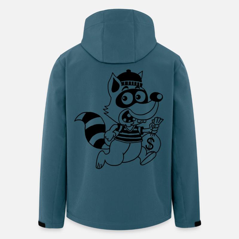Dieb Waschbär (Schwarz) - Recycelte Männer Softshell-Jacke von Stanley/Stella - Dunkles Petrol