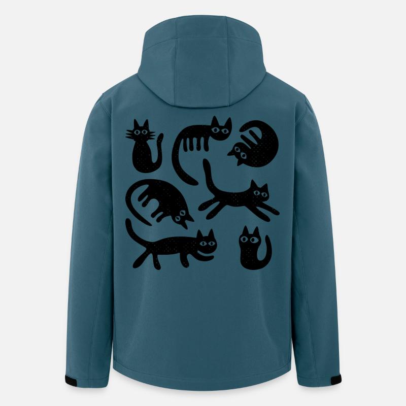 Sieben Glückskatzen L Schwarz - Recycelte Männer Softshell-Jacke von Stanley/Stella - Dunkles Petrol