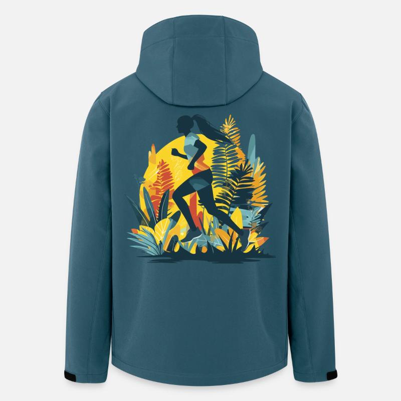 Läuferin Comic - Recycelte Männer Softshell-Jacke von Stanley/Stella - Dunkles Petrol