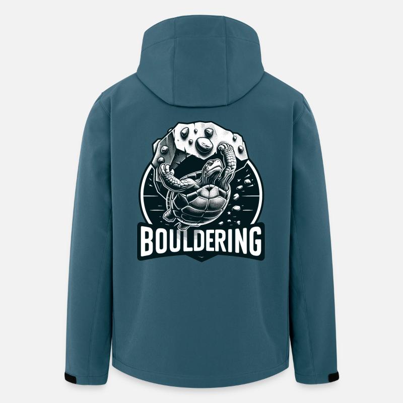 Bouldern Schildkröte Klettern Geschenk - Recycelte Männer Softshell-Jacke von Stanley/Stella - Dunkles Petrol