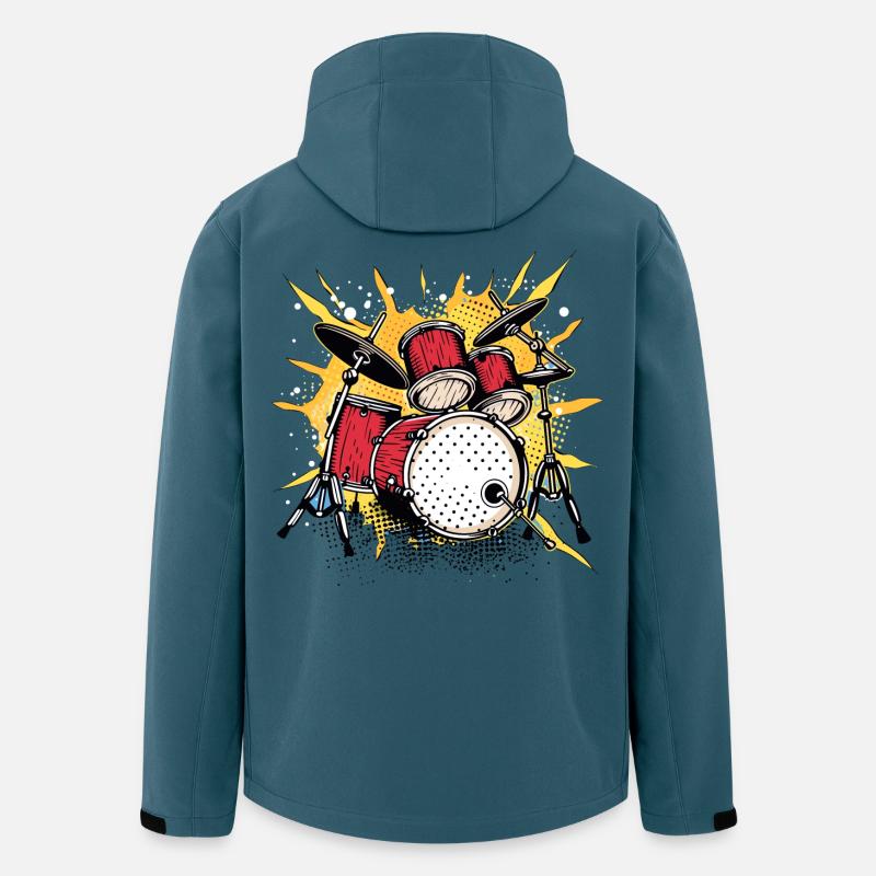 Cartoon Schlagzeug - Recycelte Männer Softshell-Jacke von Stanley/Stella - Dunkles Petrol