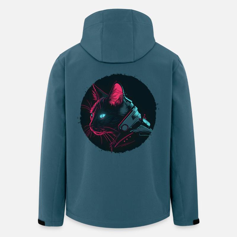 Katze im Steampunk Stil - Recycelte Männer Softshell-Jacke von Stanley/Stella - Dunkles Petrol