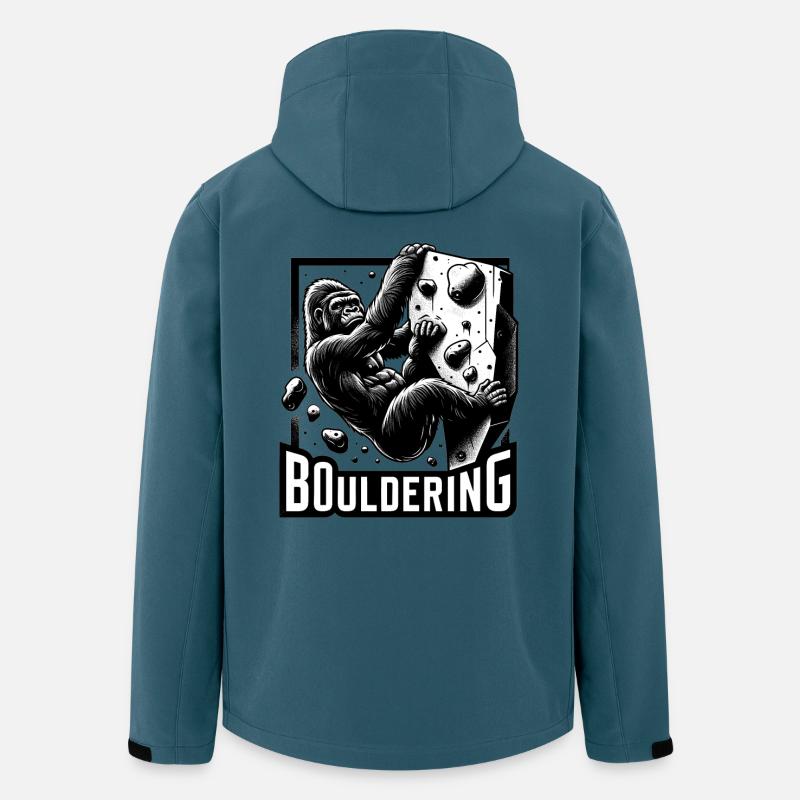 Bouldering Gorilla Silverback Gift - Men’s Recycled Softshell Jacket by Stanley/Stella - stargazer