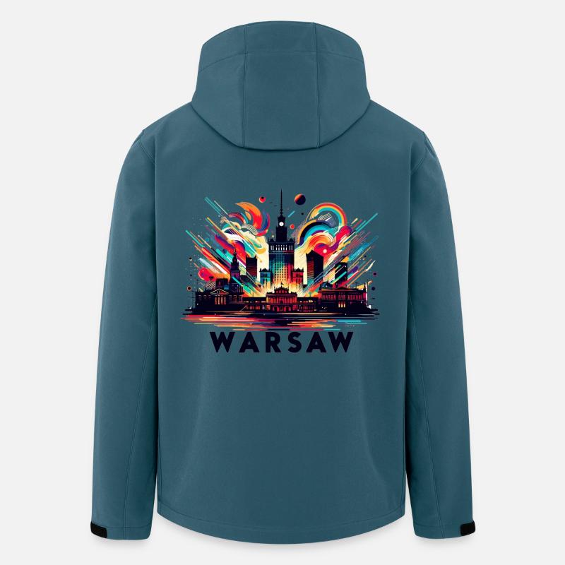 Varsovie Capitale Pologne Cadeau - Veste softshell homme en polyester recyclé Stanley/Stella - bleu pétrole foncé