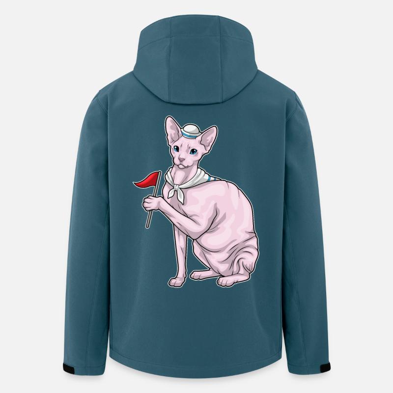 Sphynx Katze Seemann Fahne - Recycelte Männer Softshell-Jacke von Stanley/Stella - Dunkles Petrol