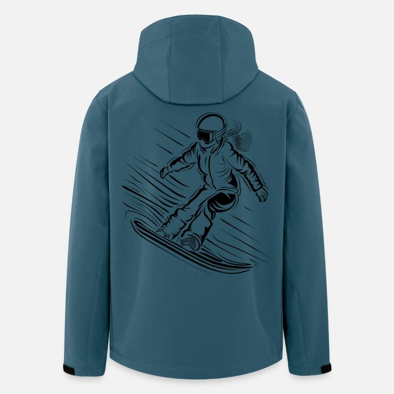 Snowboarderin Skizze - Recycelte Männer Softshell-Jacke von Stanley/Stella - Dunkles Petrol