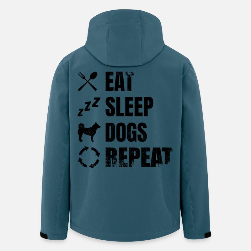 Mangez dormir chiens répéter - Veste softshell homme en polyester recyclé Stanley/Stella - bleu pétrole foncé