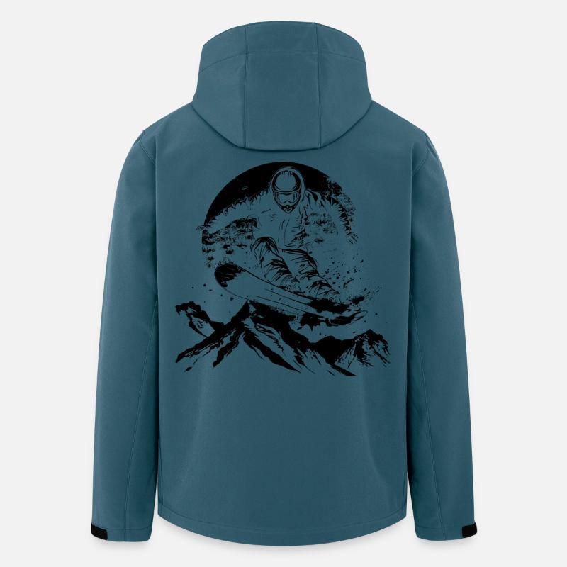 Snowboarder Zeichnung - Recycelte Männer Softshell-Jacke von Stanley/Stella - Dunkles Petrol