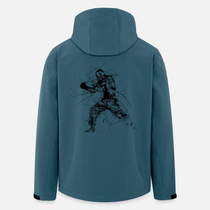 Kickboxer Skizze - Recycelte Männer Softshell-Jacke von Stanley/Stella - Dunkles Petrol