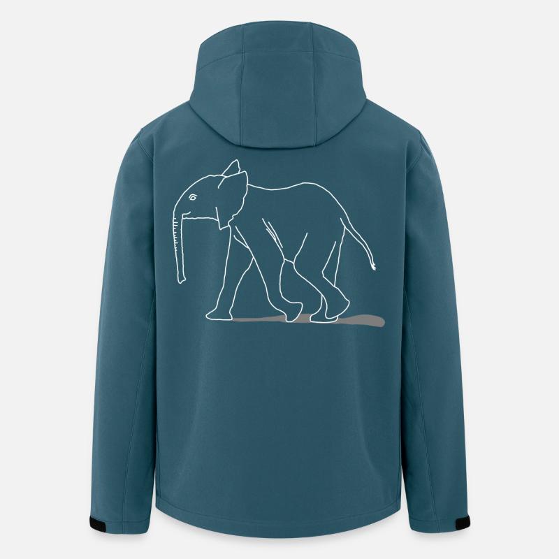 Elefant jung, lineart - Recycelte Männer Softshell-Jacke von Stanley/Stella - Dunkles Petrol