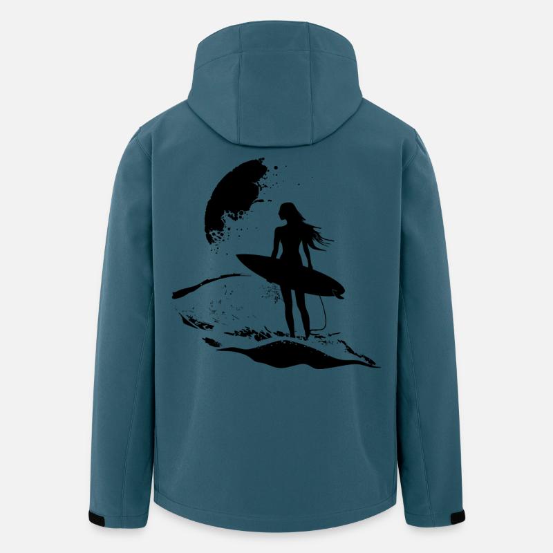 Surfer Mädchen - Recycelte Männer Softshell-Jacke von Stanley/Stella - Dunkles Petrol