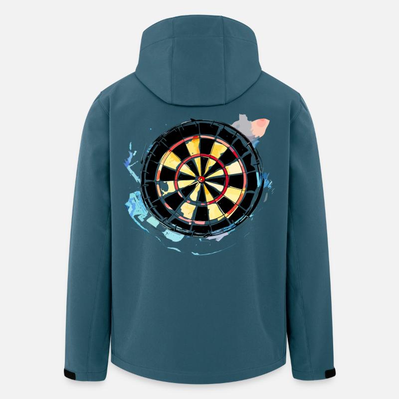 Croquis de jeu de fléchettes - Veste softshell homme en polyester recyclé Stanley/Stella - bleu pétrole foncé