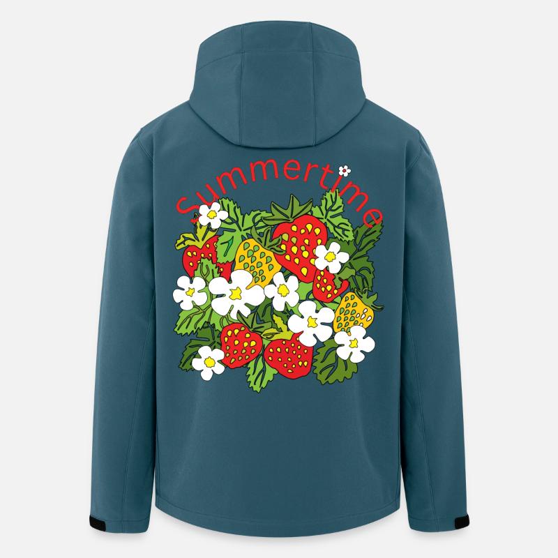 Sommerfrüchte Muster Trio - Recycelte Männer Softshell-Jacke von Stanley/Stella - Dunkles Petrol