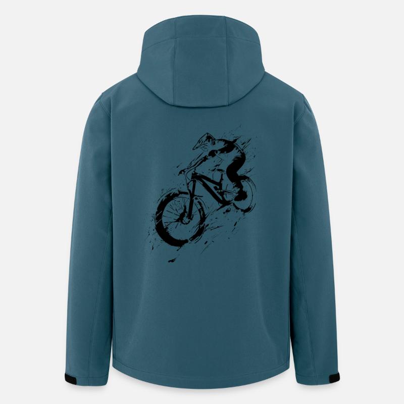 Mountainbiking Illustration - Recycelte Männer Softshell-Jacke von Stanley/Stella - Dunkles Petrol