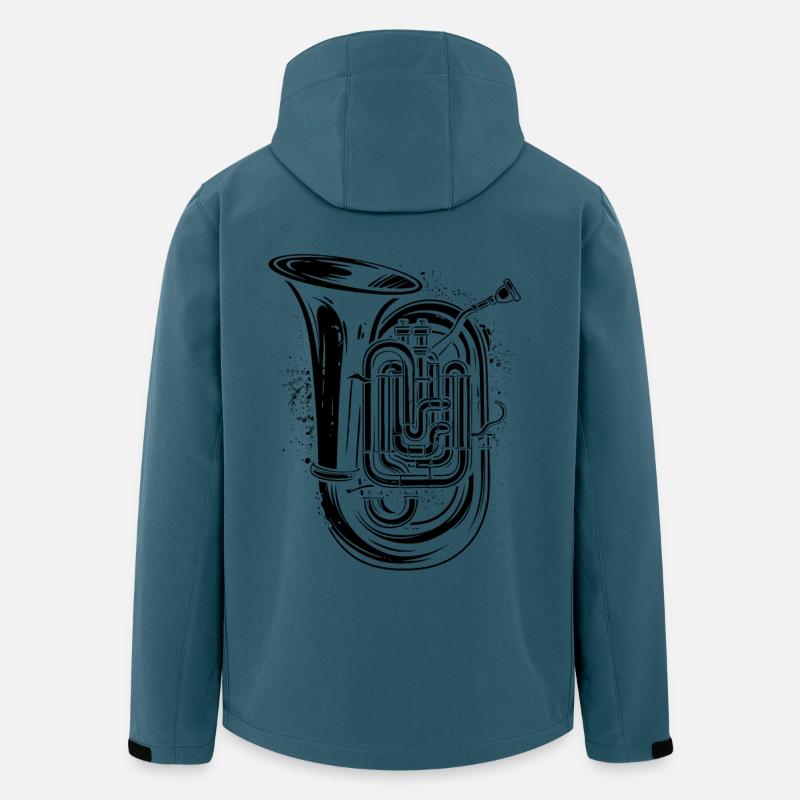 Tuba Zeichnung - Recycelte Männer Softshell-Jacke von Stanley/Stella - Dunkles Petrol