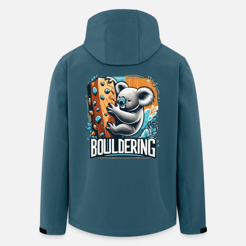 Bouldern Koala Geschenk - Recycelte Männer Softshell-Jacke von Stanley/Stella - Dunkles Petrol