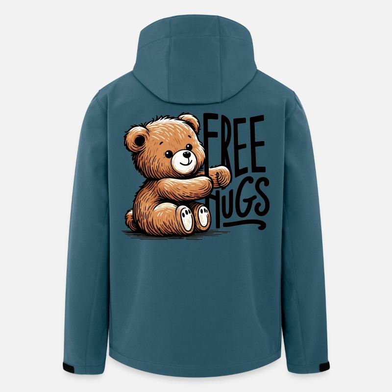 Teddy Gratis Umarmungen Geschenk - Recycelte Männer Softshell-Jacke von Stanley/Stella - Dunkles Petrol