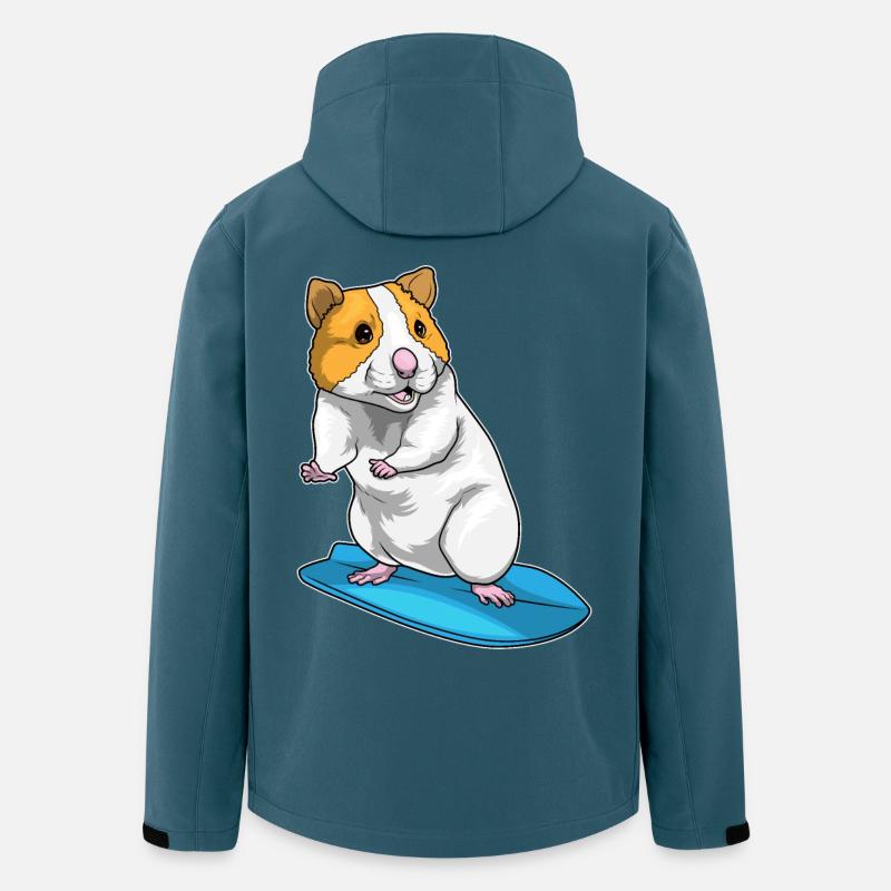 Hamster Surfer Surfbrett - Recycelte Männer Softshell-Jacke von Stanley/Stella - Dunkles Petrol