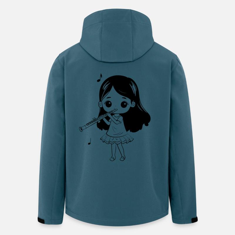 Flöte Mädchen Cartoon Look - Recycelte Männer Softshell-Jacke von Stanley/Stella - Dunkles Petrol