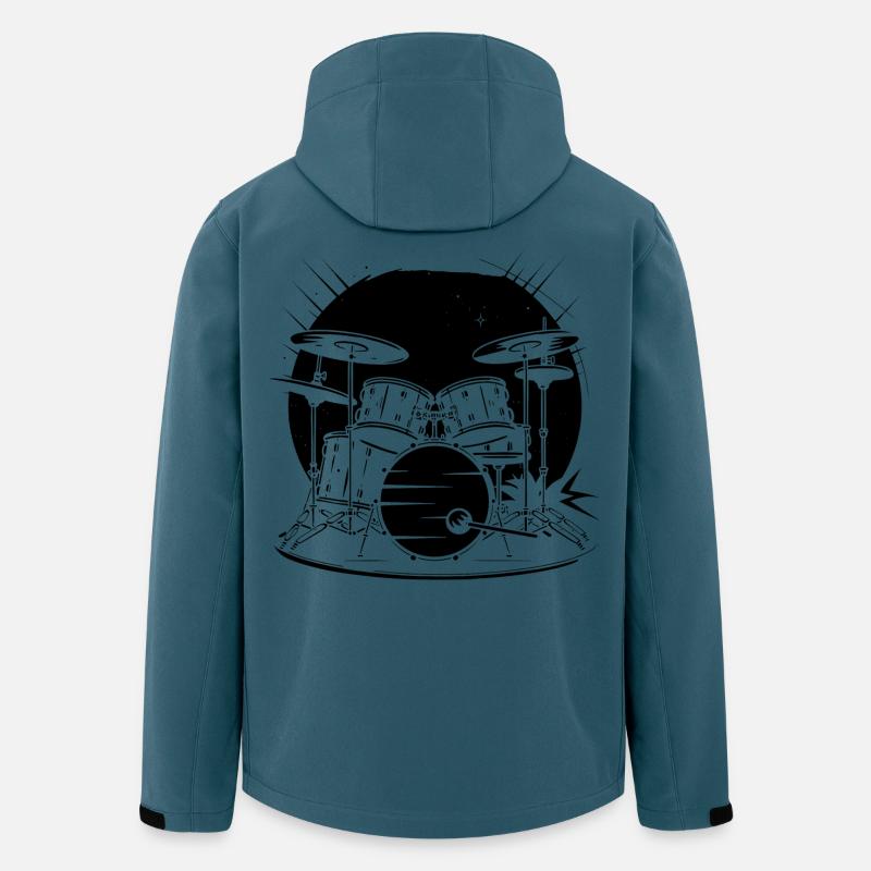 Schlagzeug Grafik - Recycelte Männer Softshell-Jacke von Stanley/Stella - Dunkles Petrol