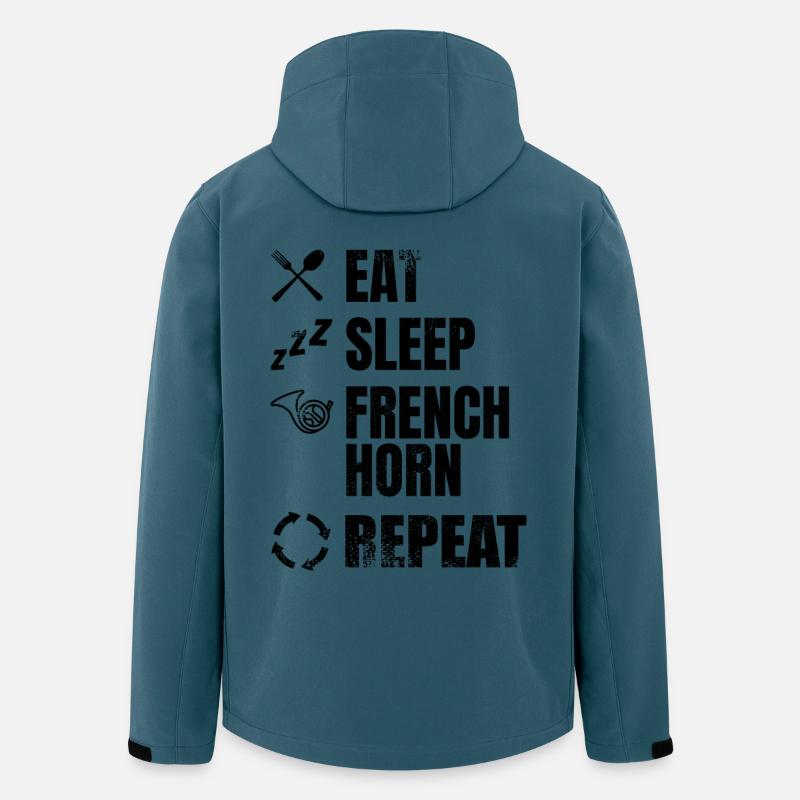 Routine du corniste - Veste softshell homme en polyester recyclé Stanley/Stella - bleu pétrole foncé