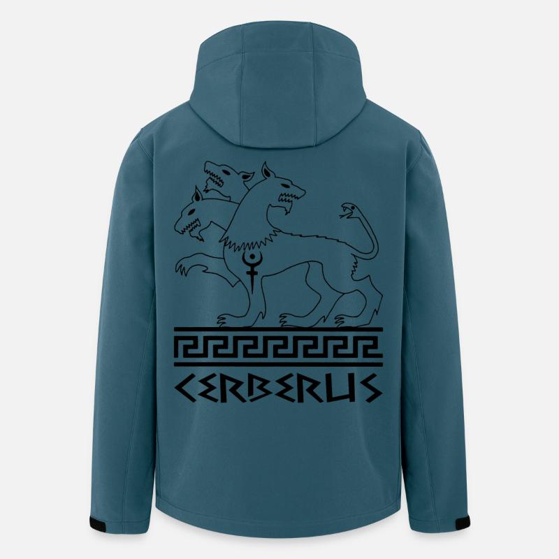 Schwarzer Cerberus Wolfshund - Recycelte Männer Softshell-Jacke von Stanley/Stella - Dunkles Petrol