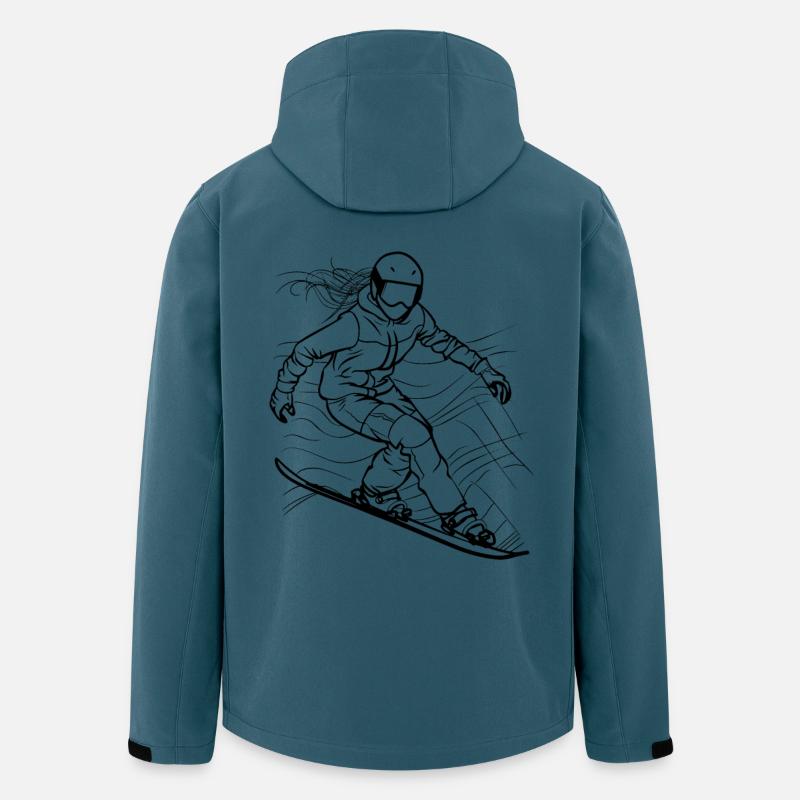 Snowboarding Mädchen Zeichnung - Recycelte Männer Softshell-Jacke von Stanley/Stella - Dunkles Petrol