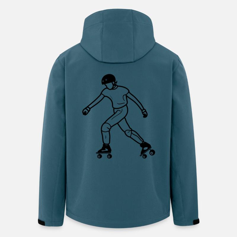 Roller Skating Line Art - Recycelte Männer Softshell-Jacke von Stanley/Stella - Dunkles Petrol