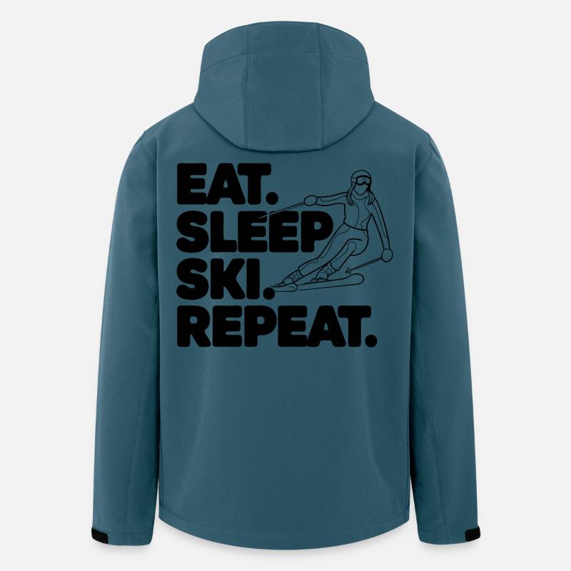 Skischild mit inspirierendem Text - Recycelte Männer Softshell-Jacke von Stanley/Stella - Dunkles Petrol