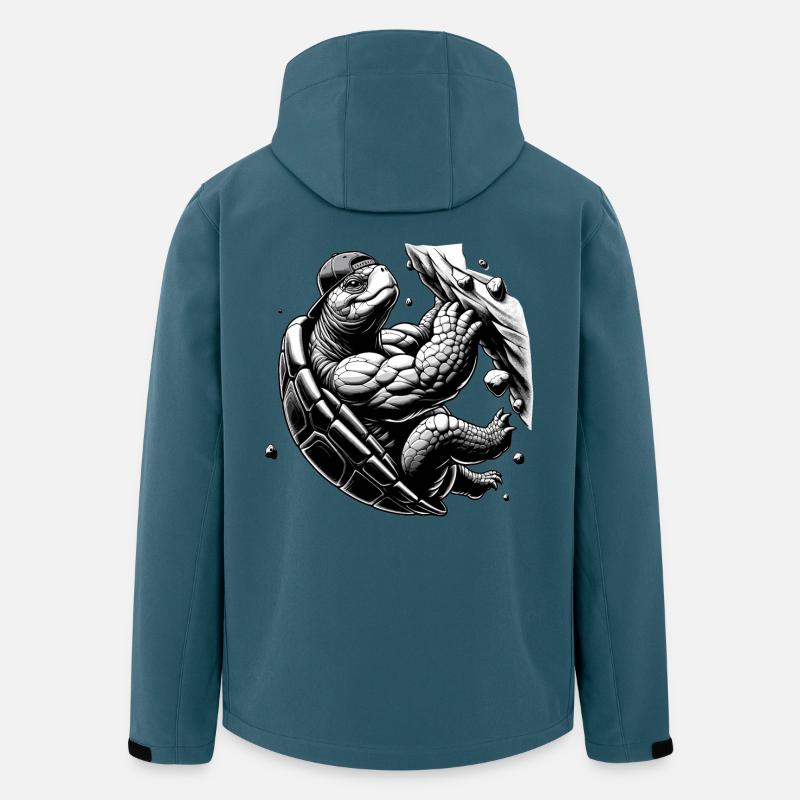 Bouldern Schildkröte Klettern Geschenk - Recycelte Männer Softshell-Jacke von Stanley/Stella - Dunkles Petrol