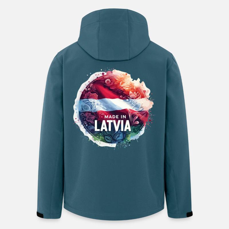 Made in Lettland Geschenk - Recycelte Männer Softshell-Jacke von Stanley/Stella - Dunkles Petrol