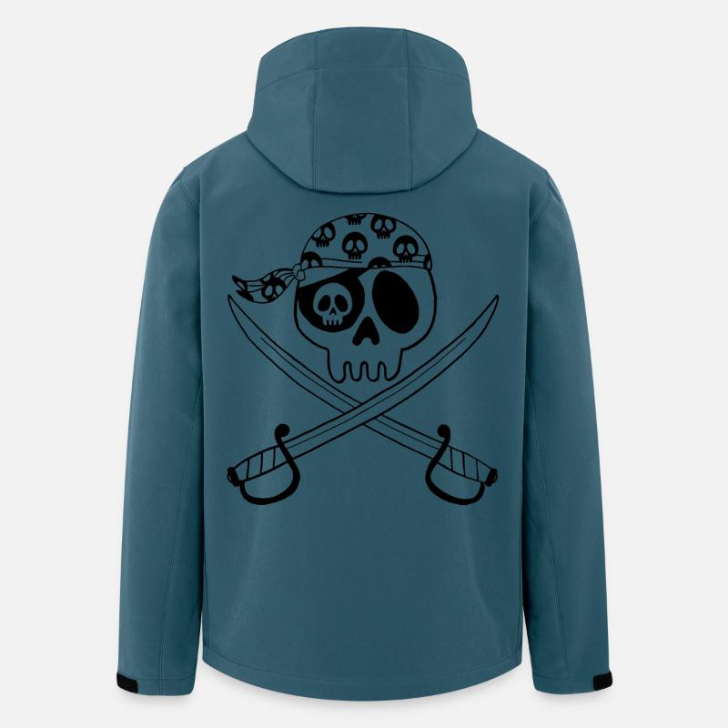 Piratenschädel (Schwarz) - Recycelte Männer Softshell-Jacke von Stanley/Stella - Dunkles Petrol