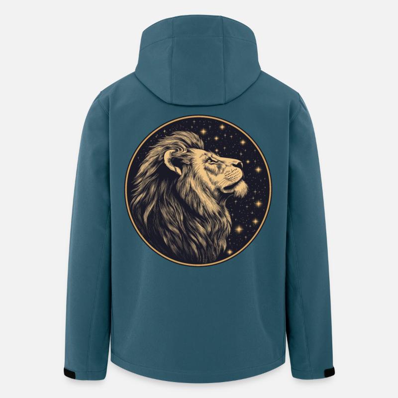 Löwe mit Sternenhimmel - Recycelte Männer Softshell-Jacke von Stanley/Stella - Dunkles Petrol