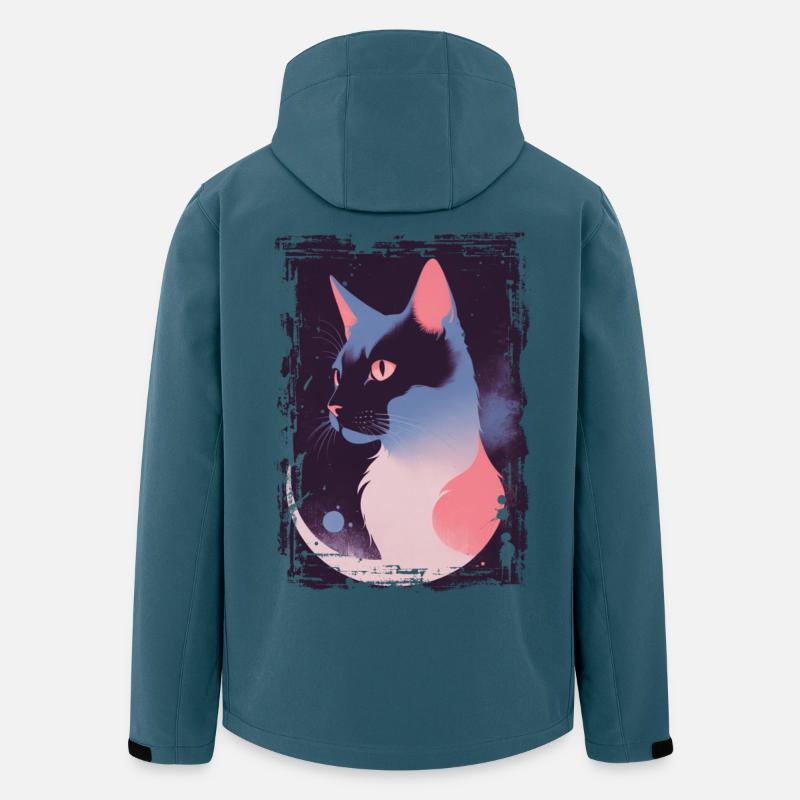 Mystische Katze - Recycelte Männer Softshell-Jacke von Stanley/Stella - Dunkles Petrol