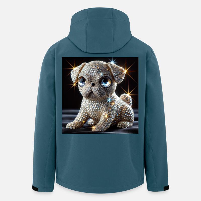 Funkelnder Hund im Diamant-Look - Recycelte Männer Softshell-Jacke von Stanley/Stella - Dunkles Petrol