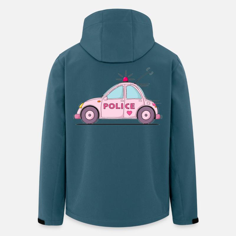 Polizeiauto Police Rosa - Recycelte Männer Softshell-Jacke von Stanley/Stella - Dunkles Petrol