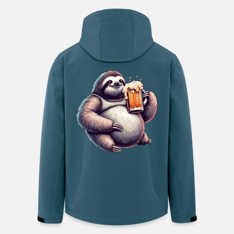 Dad Bod Bierbauch Bier Faultier Geschenk - Recycelte Männer Softshell-Jacke von Stanley/Stella - Dunkles Petrol